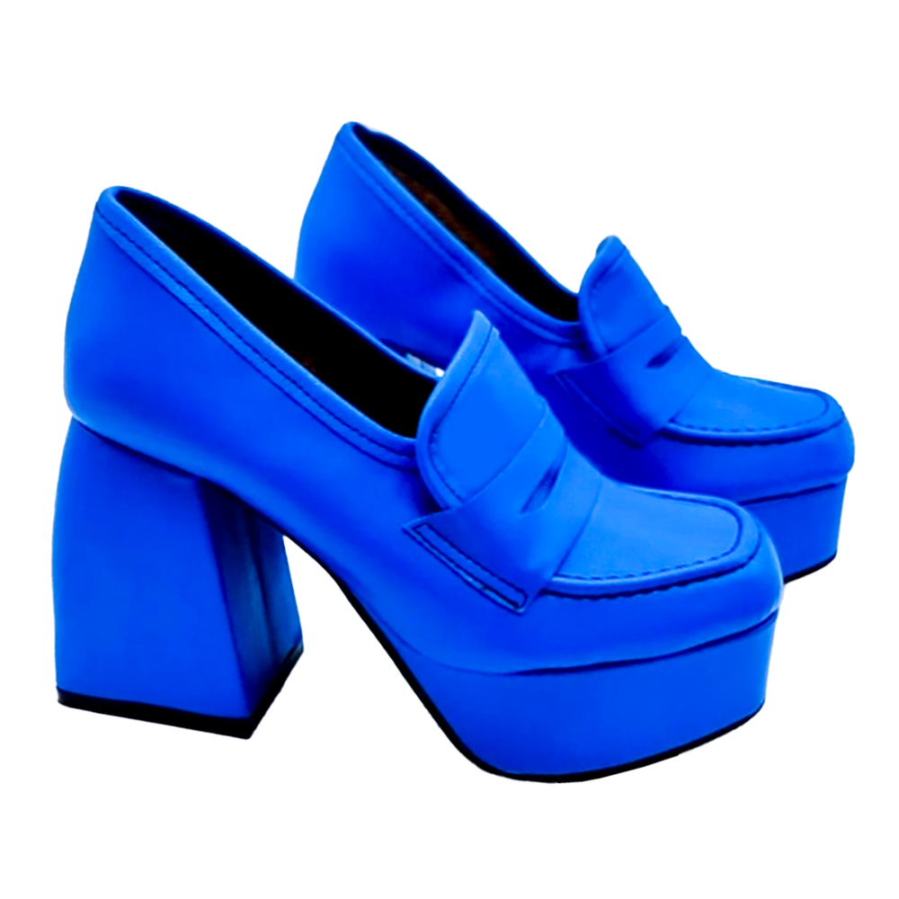 Sapato hot sale plataforma azul